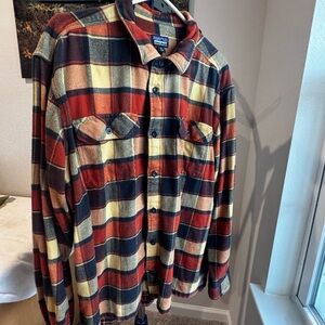 Patagonia Organic Cotton Flannel in Red and Yellow